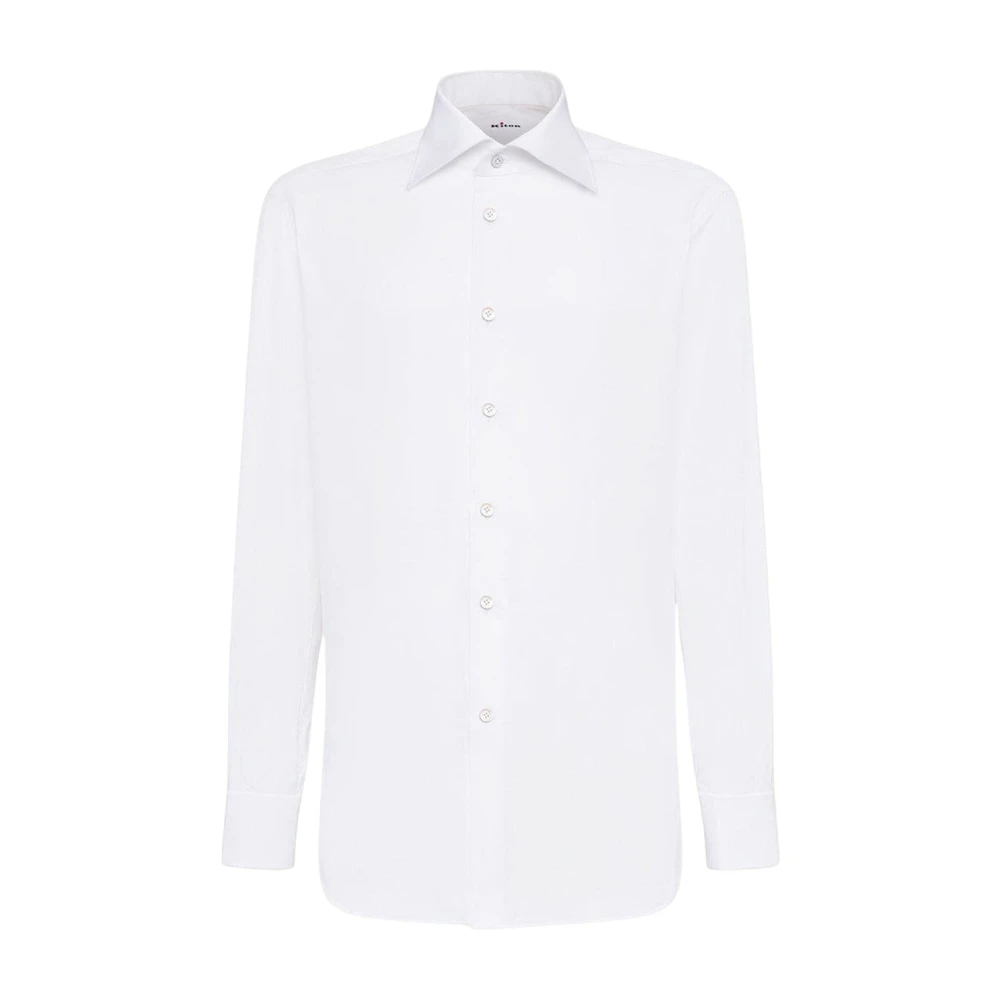 Kiton Witte Katoenen Overhemd Handgemaakt in Napels White Heren