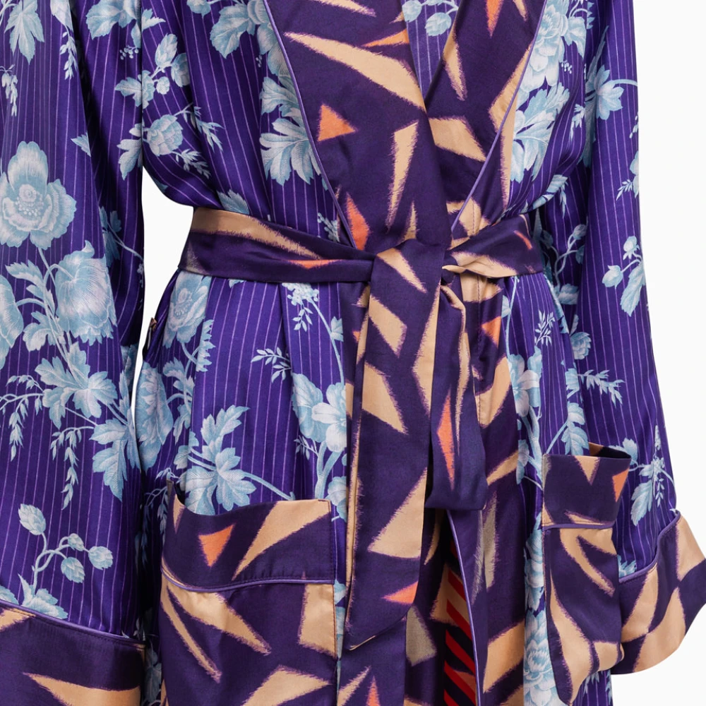 Pierre-Louis Mascia Zijden Kimono met Multicolor Bloemenprint Multicolor Dames