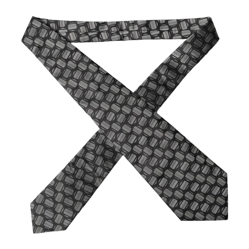 Dolce & Gabbana Donna Nero - Geometric Silk Adjustable Necktie - Accessories - One Size