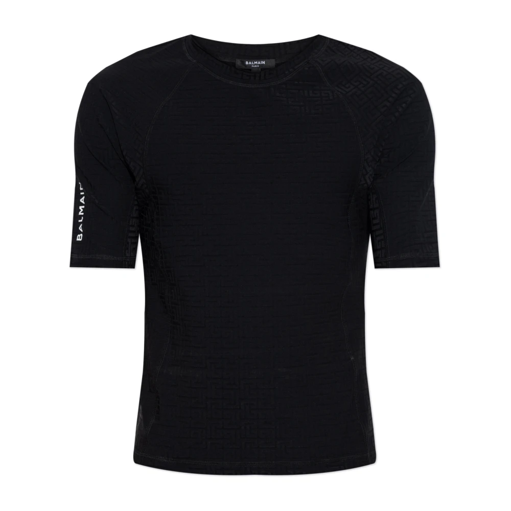 Balmain Uomo Nero - T-Shirt Con Monogramma - Tops - S
