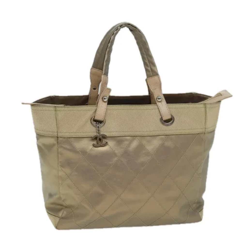 Chanel Vintage Pre-owned Leather totes Beige Dames