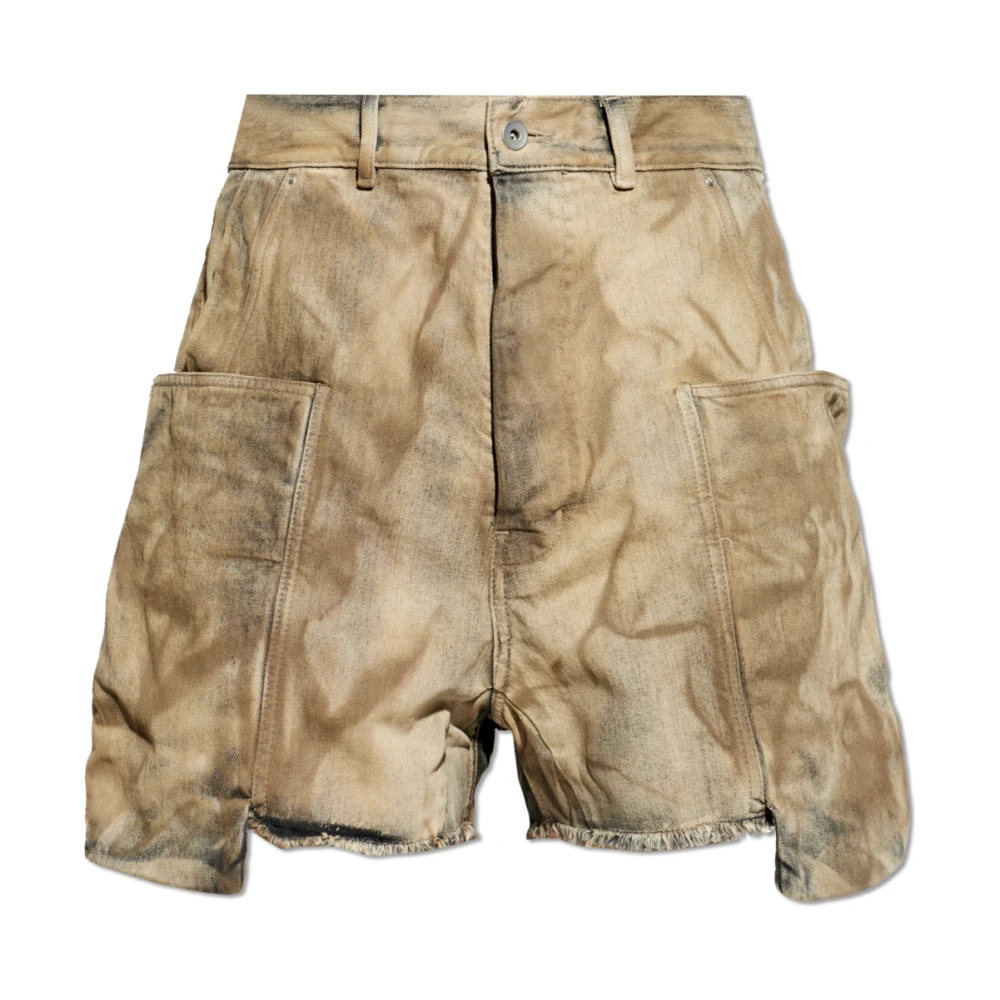 Rick Owens Men's Beige Stefan Cargo Shorts - Denim Shorts - W32 - Shorts