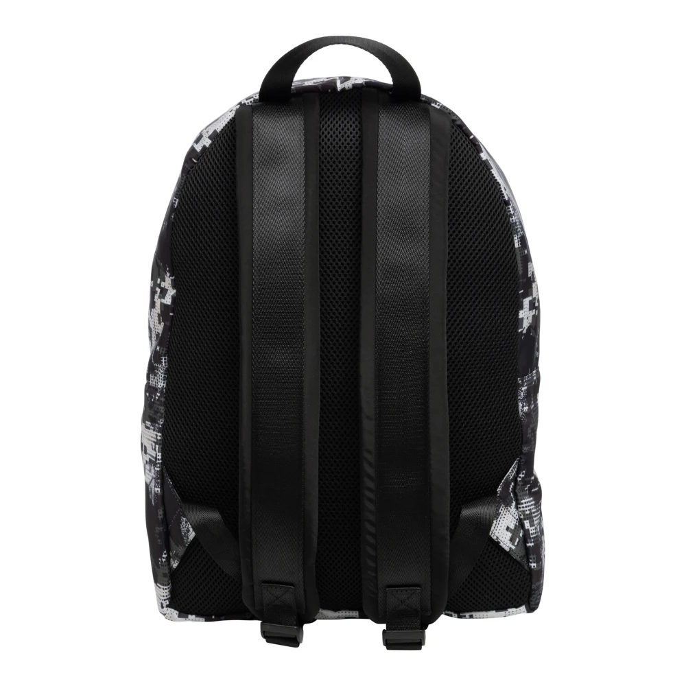 Emporio Armani EA7 Abstract Multicolor Rits Rugzak Black Heren