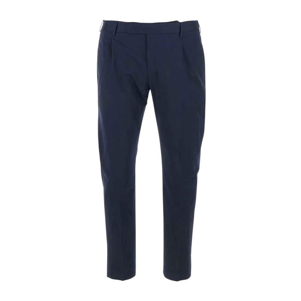 PT Torino Blauwe Katoenen Broek met Plooien Blue Heren