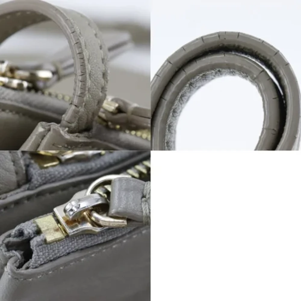 Celine Vintage Pre-owned Leather celine-bags Gray Dames