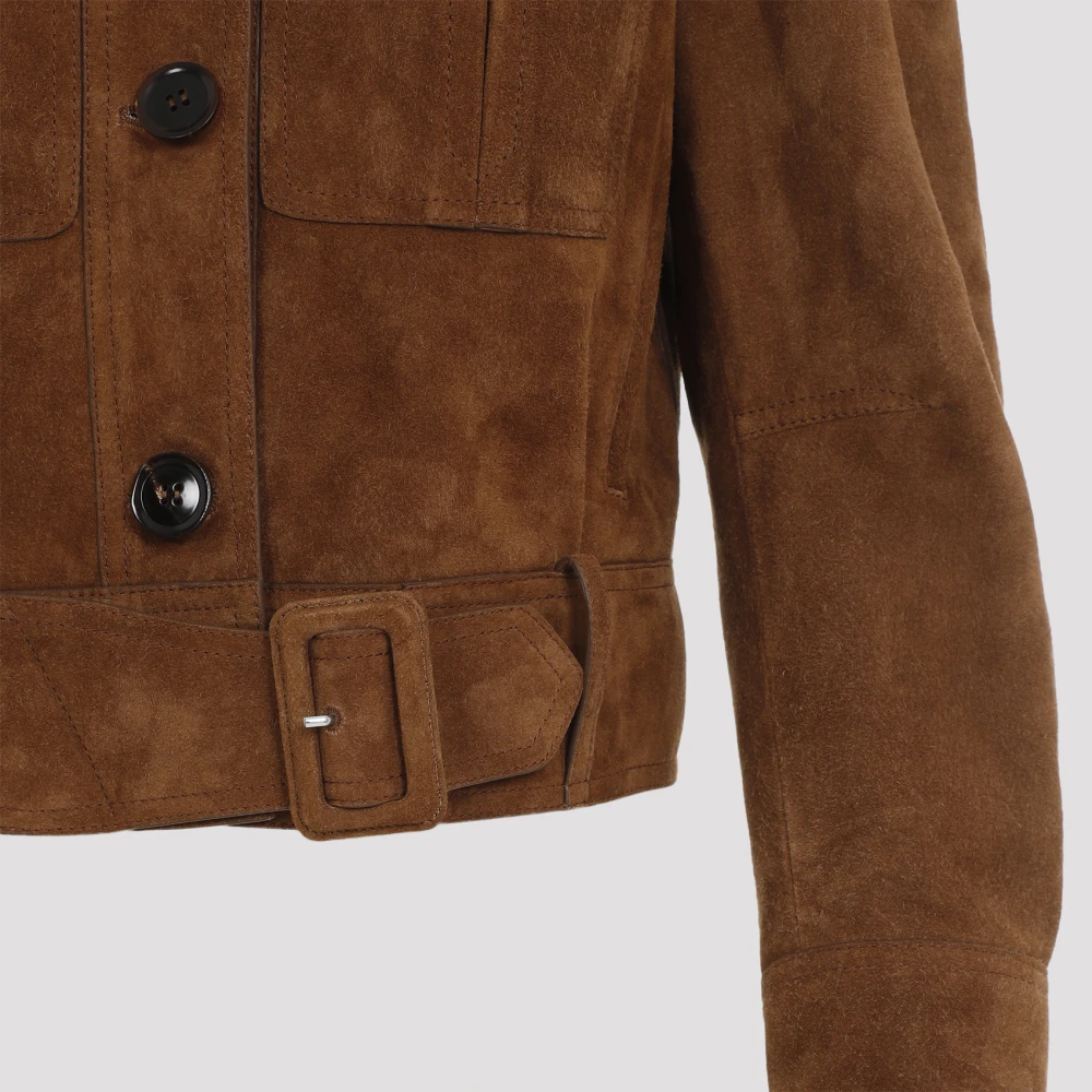 Tom Ford Sauvage Leren Cropped Jack Brown Dames