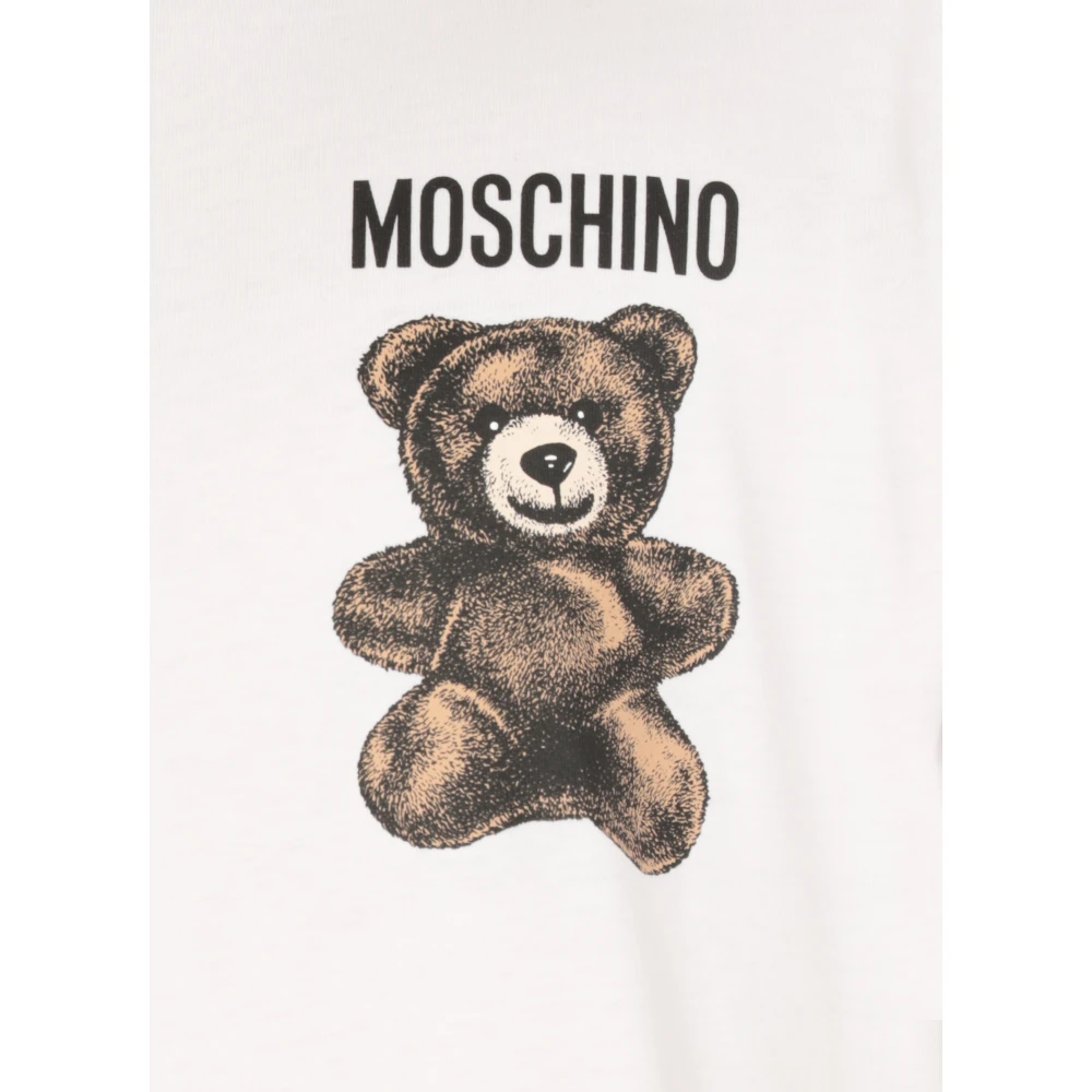 Moschino Wit Teddybeerprint T-shirt White Heren