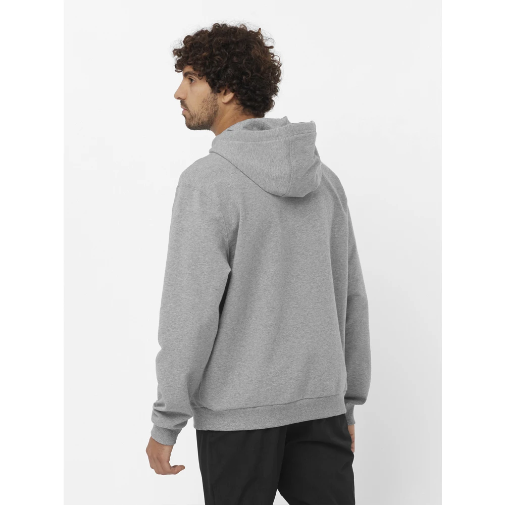 Salomon Logo Pull Over Hoody Gray Heren