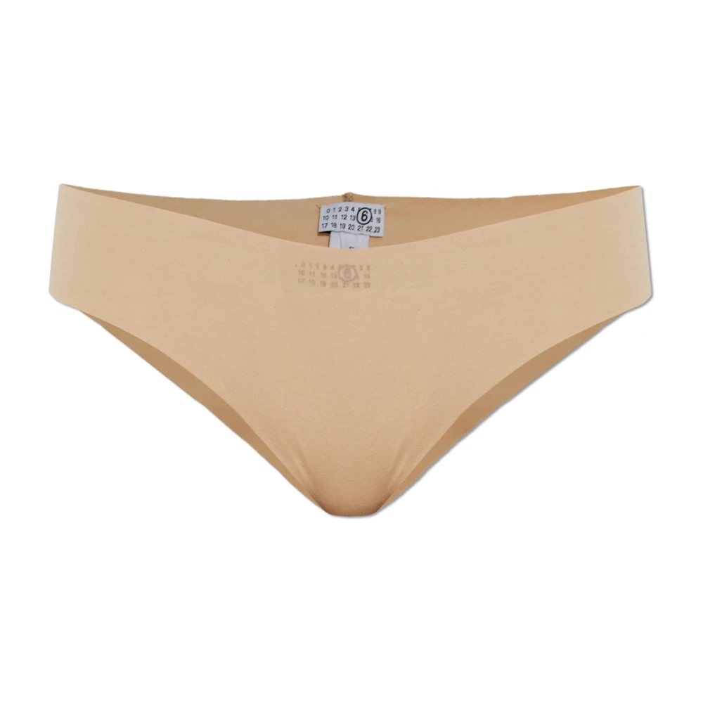 Mm6 Maison Margiela Mujer Beige - Bragas Con Detalle De Logo - Underwear - Xs