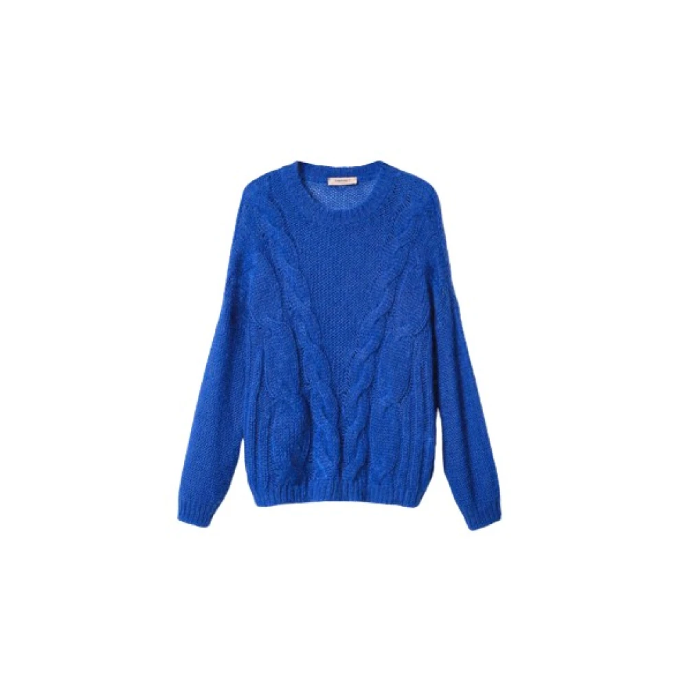 Twinset Donkerblauwe Mohair Trui Blue Dames