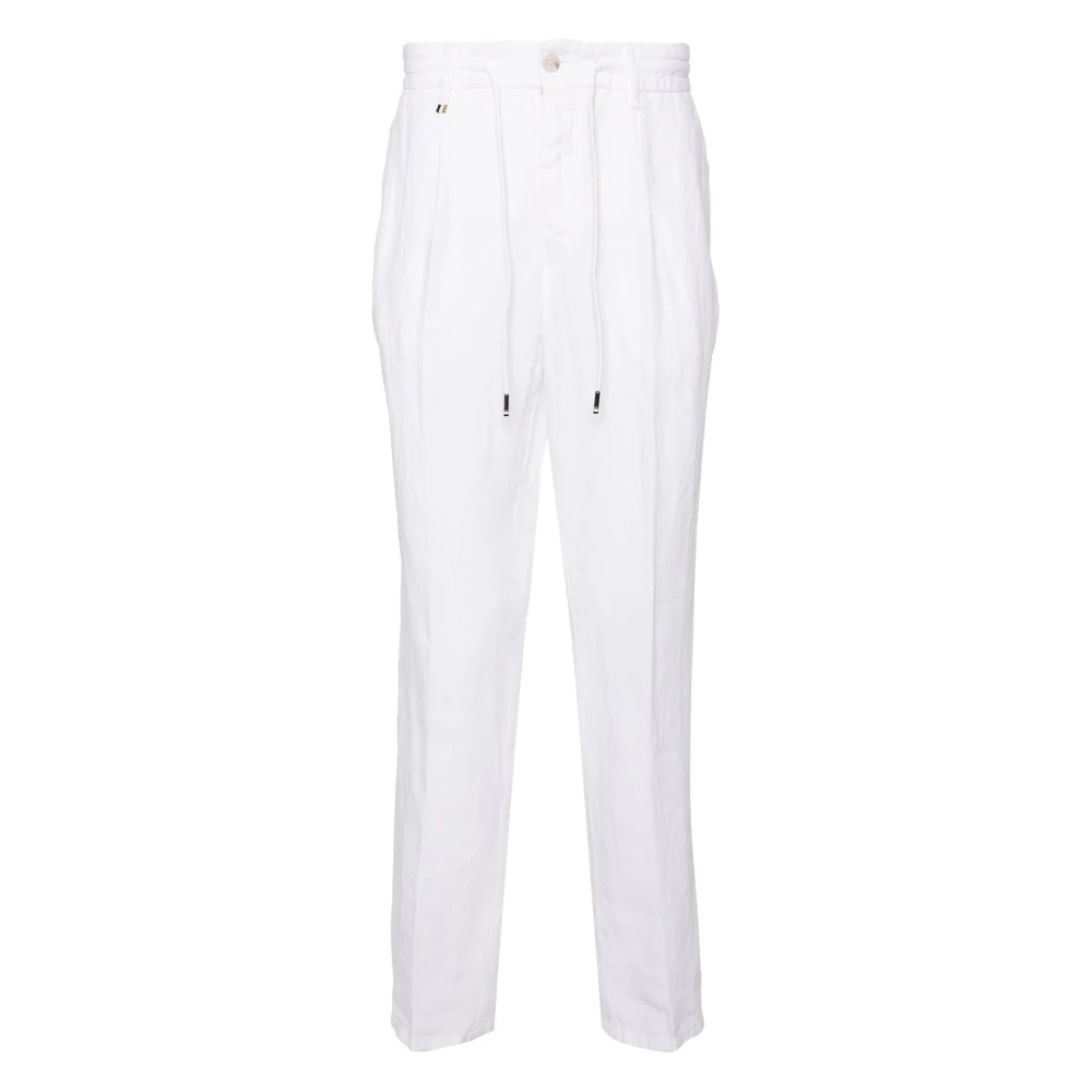 Hugo Boss Slim-fit Trousers White Heren