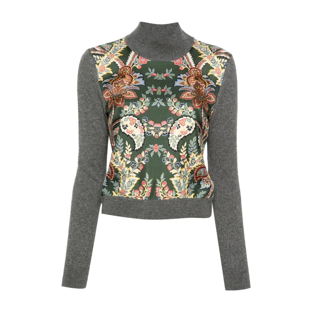Etro Women's Multicolor Jumper With Paisley Print - Turtlenecks - Xs - Knitwear