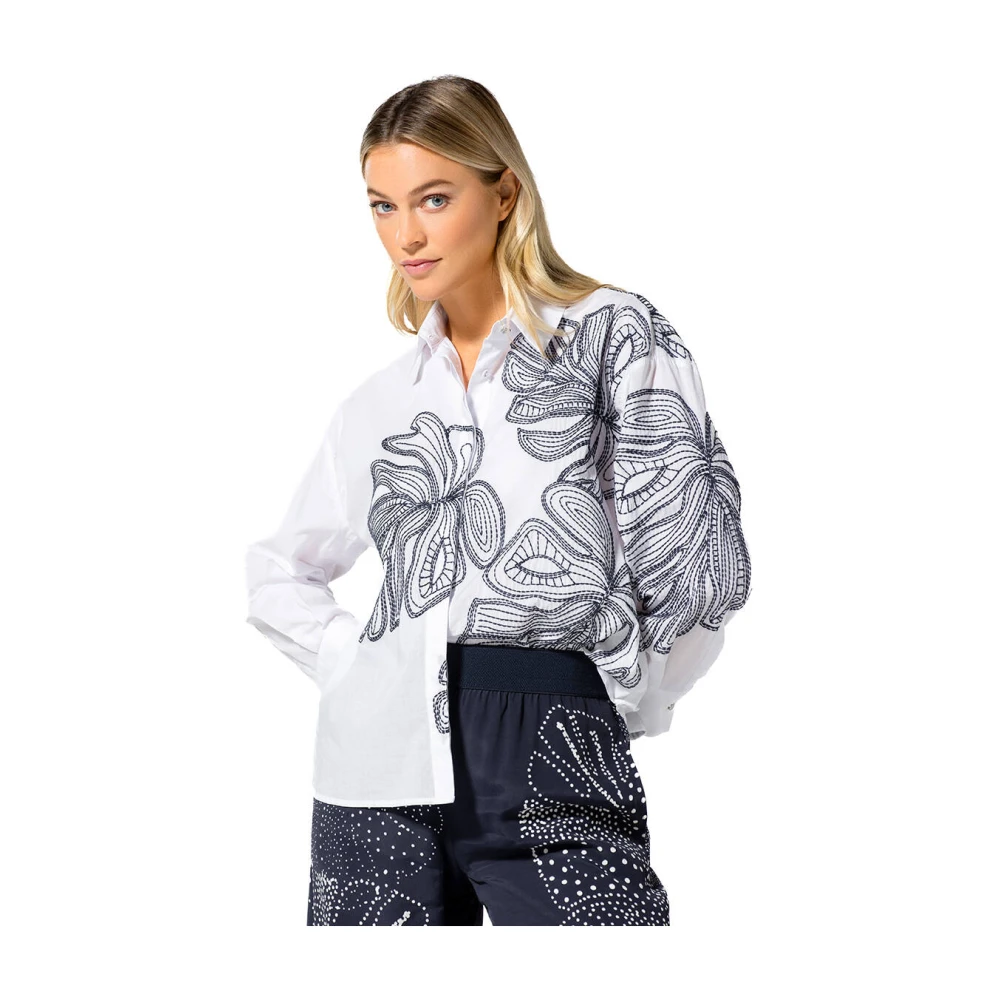 Caroline Biss Elegante Blouse met Lange Mouwen White Dames