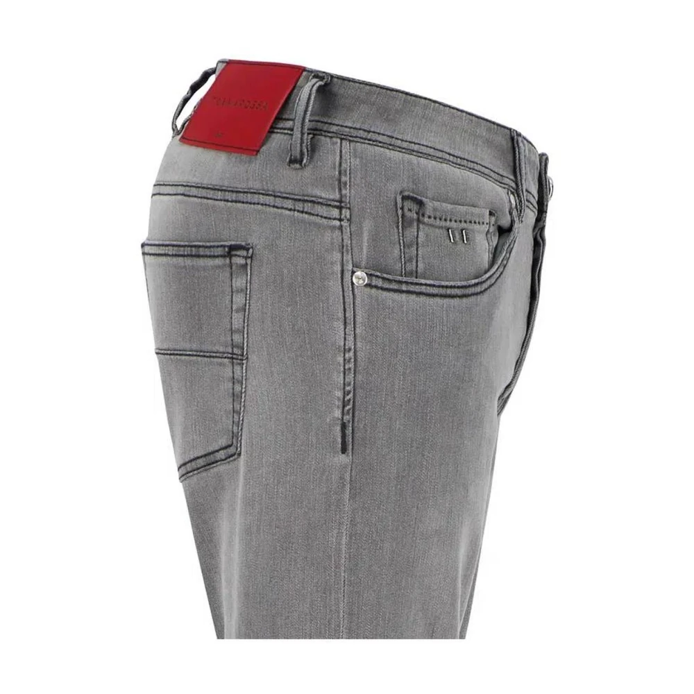Tramarossa Grijze Katoenen Jeans met Zwarte Stiksels Gray Heren