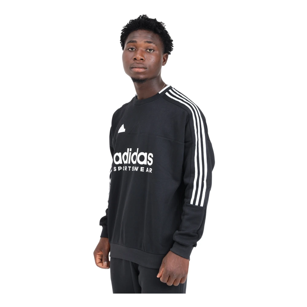 Adidas Zwarte Sweater Retro Stijl Black Heren