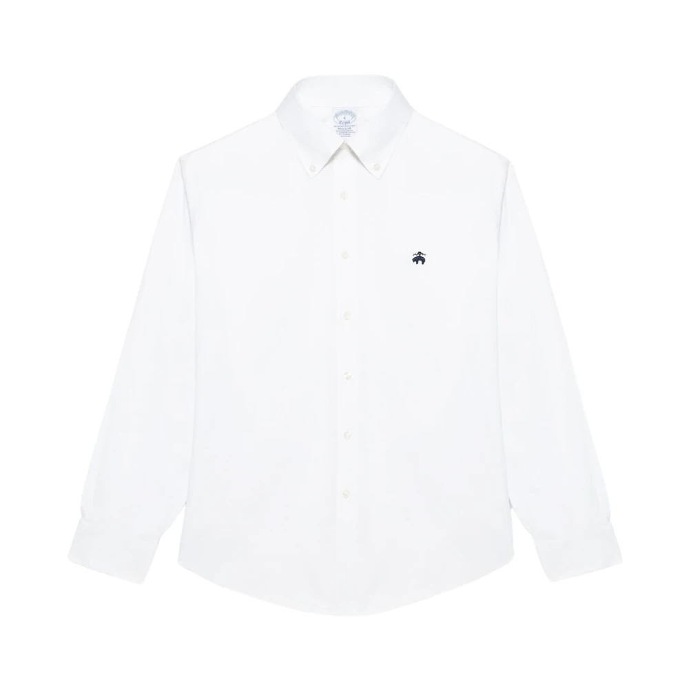 Brooks Brothers Wit Overhemd van Supima Katoen Regular Fit Non-Iron Stretch Knoopsluiting White Heren