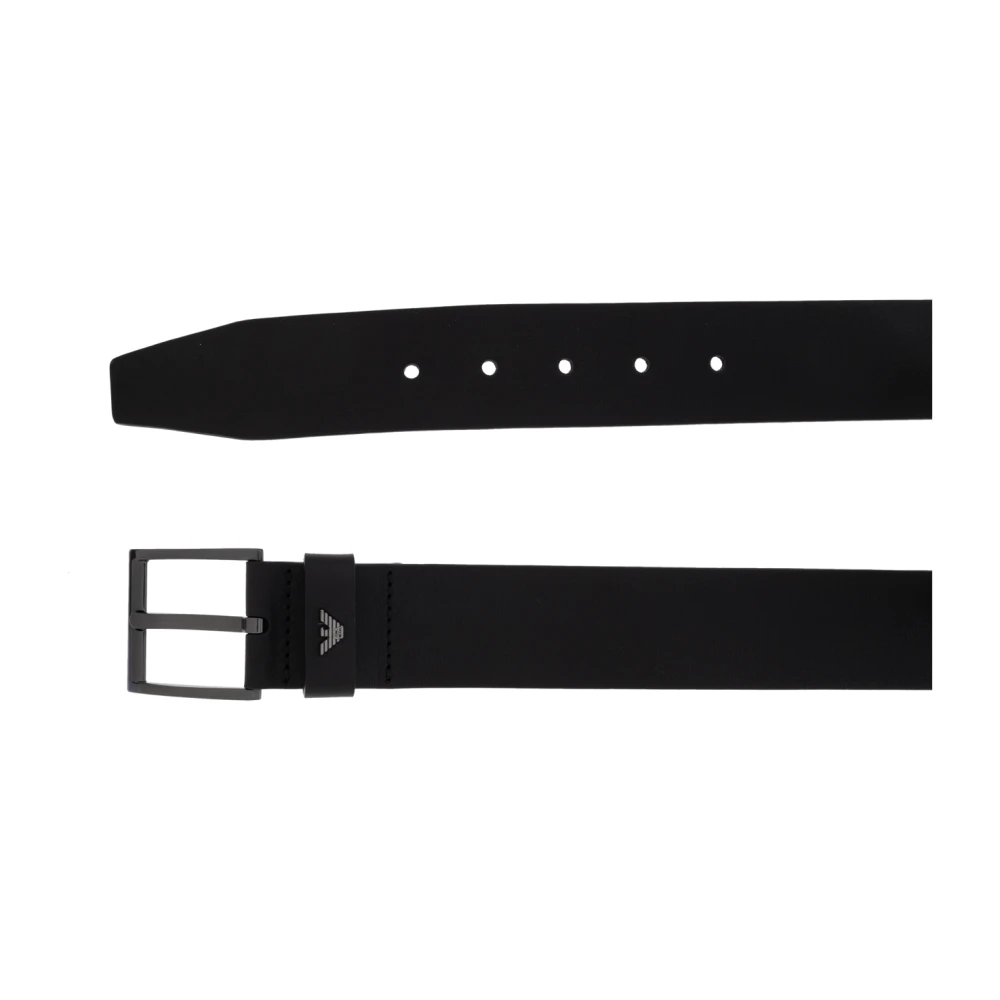 Emporio Armani Leren riem Black Heren