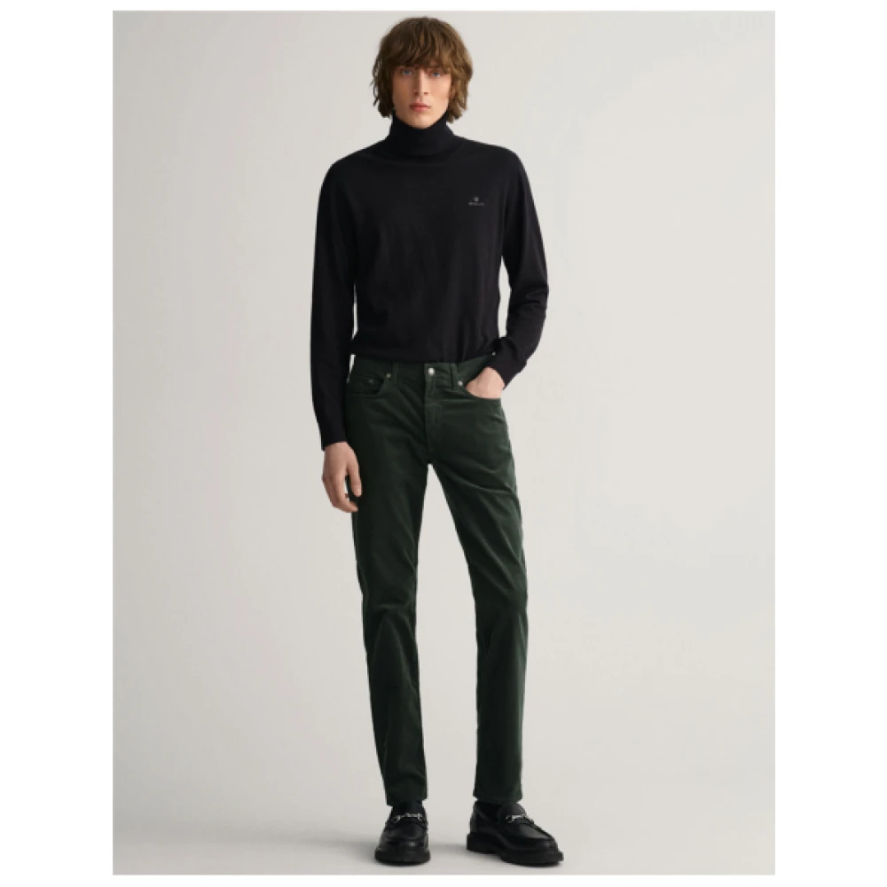 Gant Slim Velvet Hayes Broek Green Heren