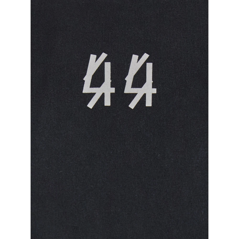 44 Label Group Zwart Logo Print Crewneck T-Shirt Black Heren