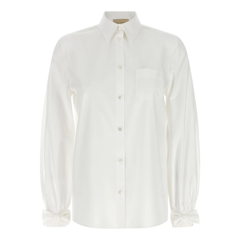 Valentino Garavani Camisa Con Detalle De Lazo Vlogo Signature Blouses & Shirts Mujer Blanco M