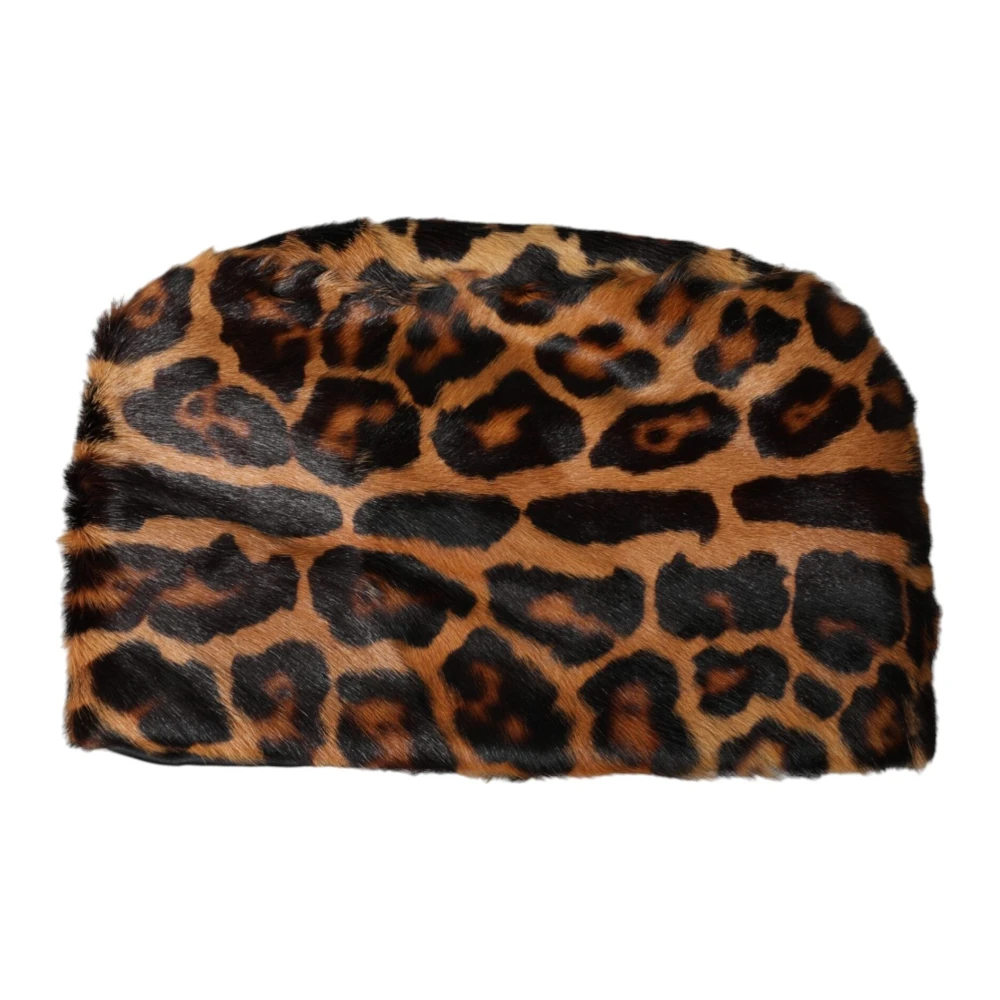 Dolce & Gabbana Women's Brown Leopard Print Bucket Hat - Accessories - 57 Cm- Accessories