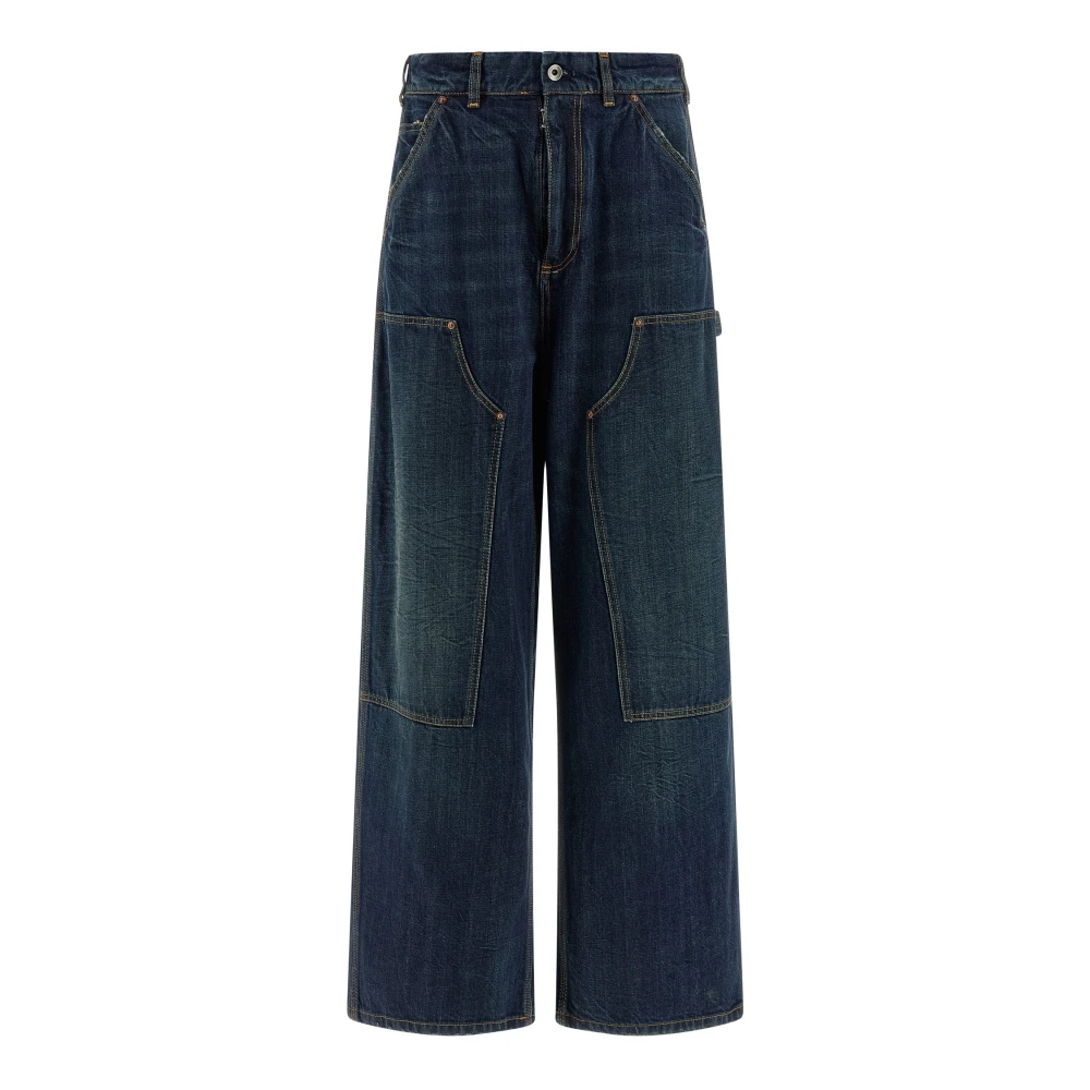 Maison Margiela Women's Blue Workwear Jeans - Wide Jeans - 2XS - Jeans