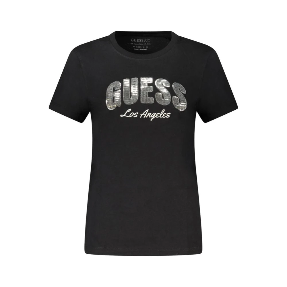Guess Zwarte Katoenen Tops & T-Shirt Black Dames