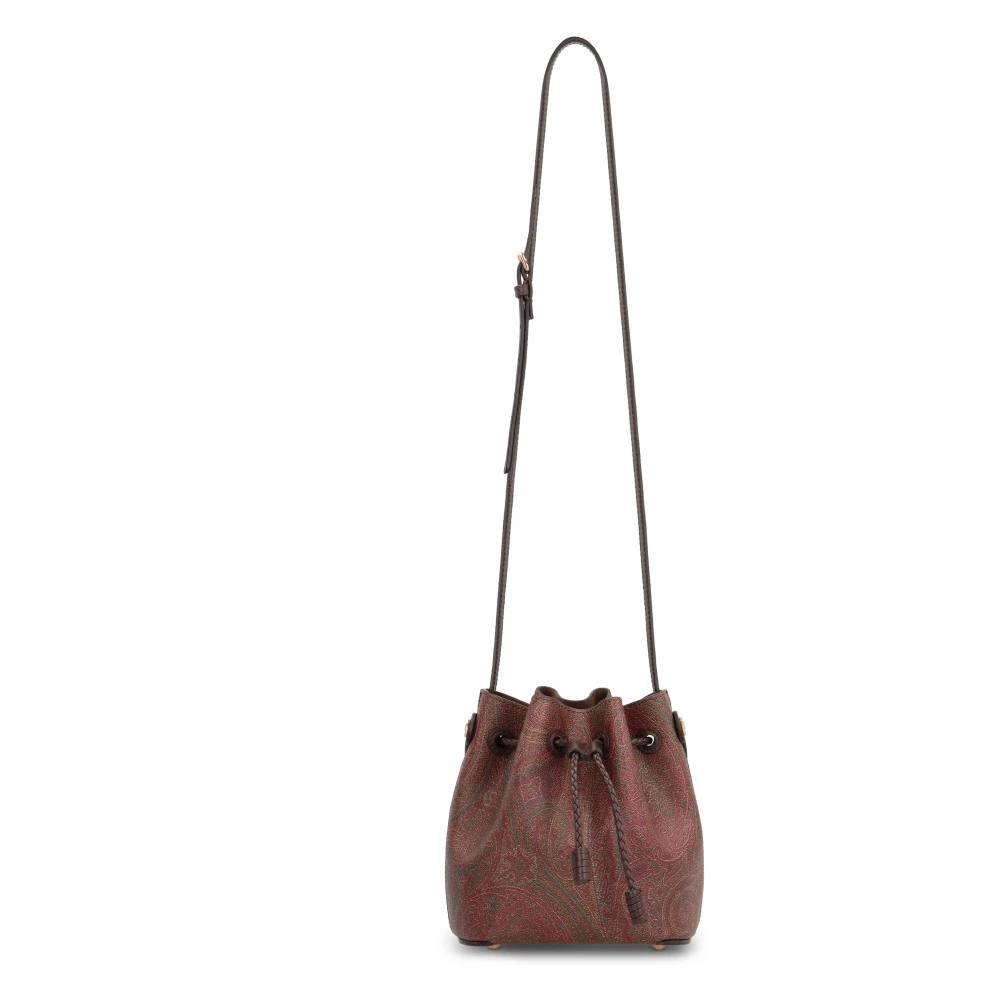 ETRO Paisley Jacquard Mini Bucket Tas Brown Dames
