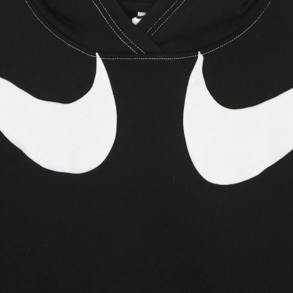 Nike Zwarte Fleece Hoodie met Swoosh Logo Black Dames