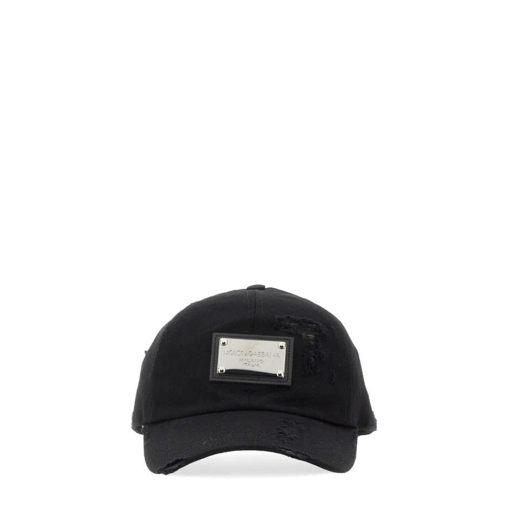 Dolce & Gabbana Logo Plaque Baseball Cap Stijlvol Edgy Black Heren