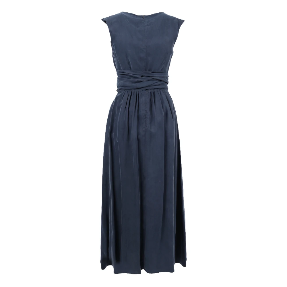 L'Autre Chose Elegante Maxi Jurk Blue Dames