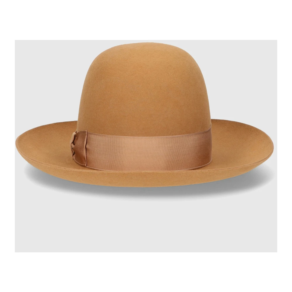 Borsalino Folar Vilt Koepel Hoed Brown Dames