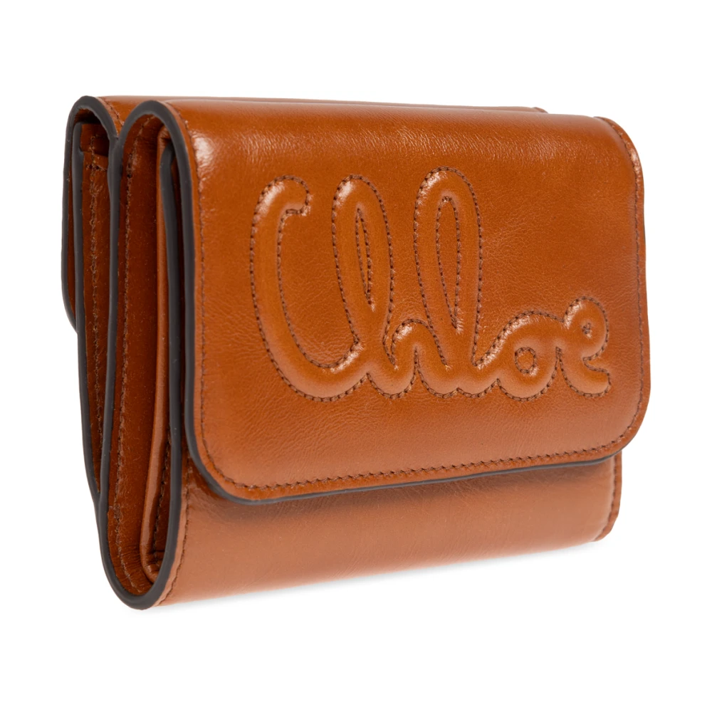 Chloé Leren portemonnee Brown Dames