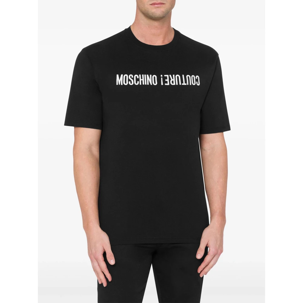 Moschino Zwarte Couture T-shirts en Polos Black Heren