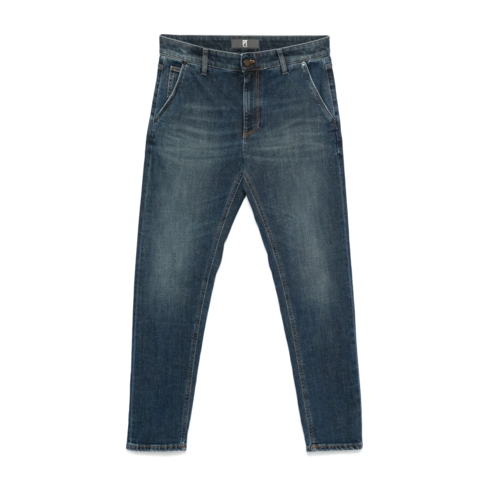 PT Torino Blauwe Denim Broek met Stretch Design Blue Heren