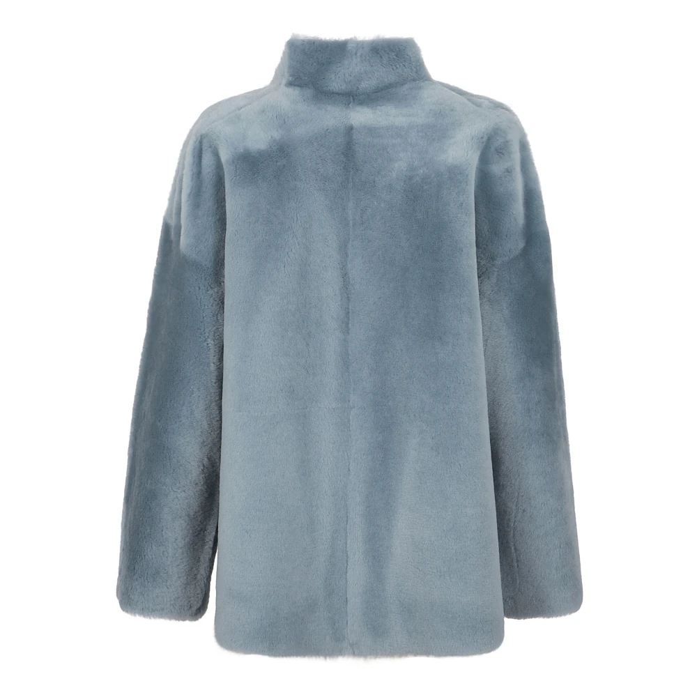 1972 Desa Heldere Blauwe Schapenvacht Jas Blue Dames
