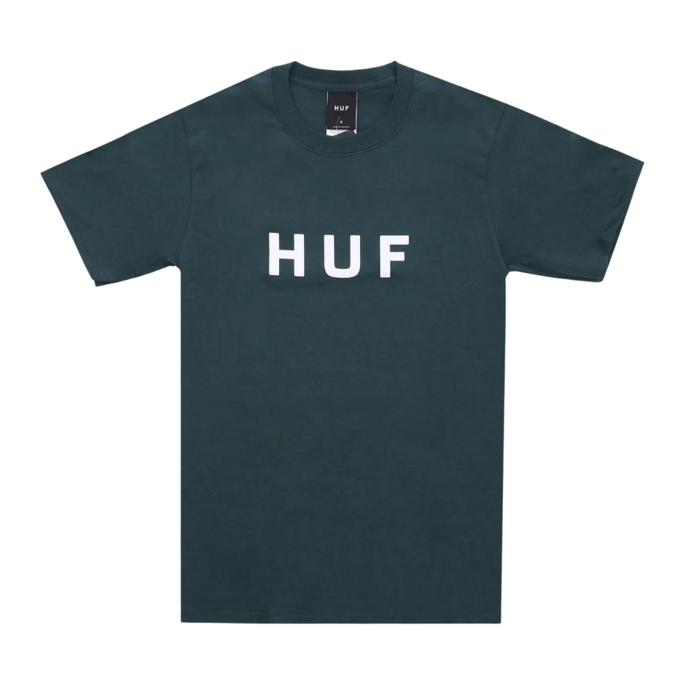 HUF Groene Logo Tee Korte Mouw Green Heren