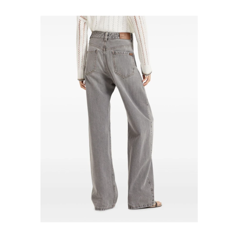 BRUNELLO CUCINELLI Moderne Losse Denim Jeans Gray Dames