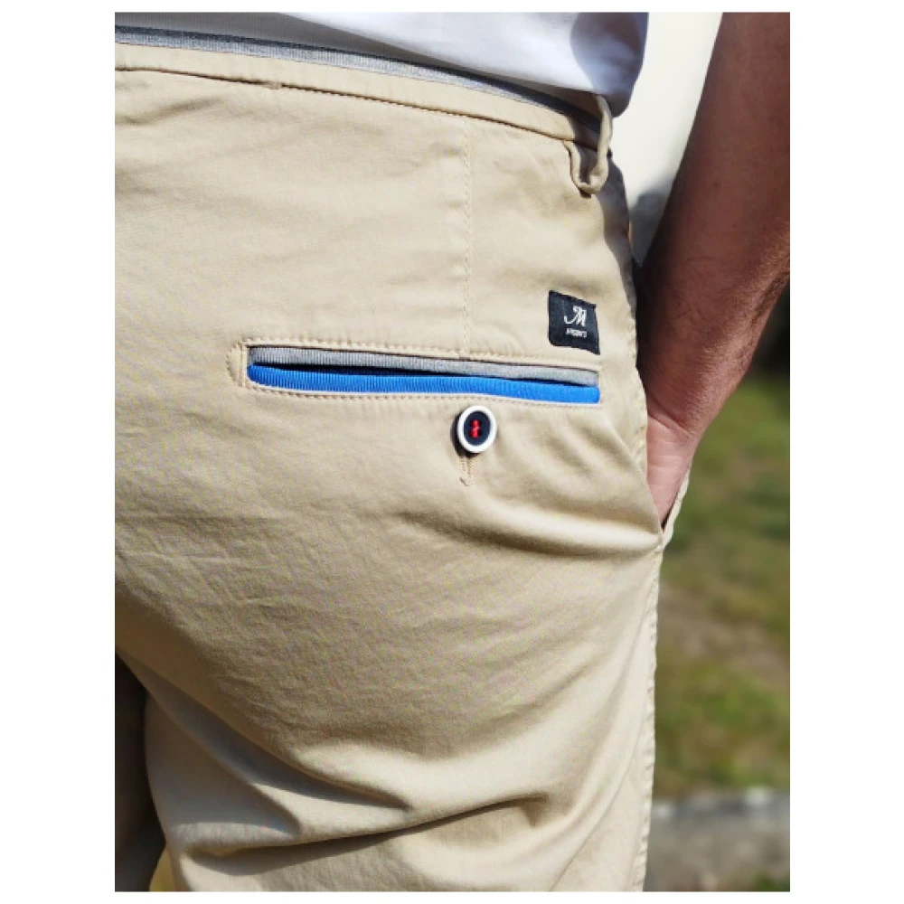 Mason's Stretch Cotton Chino Bermuda Shorts Beige Heren