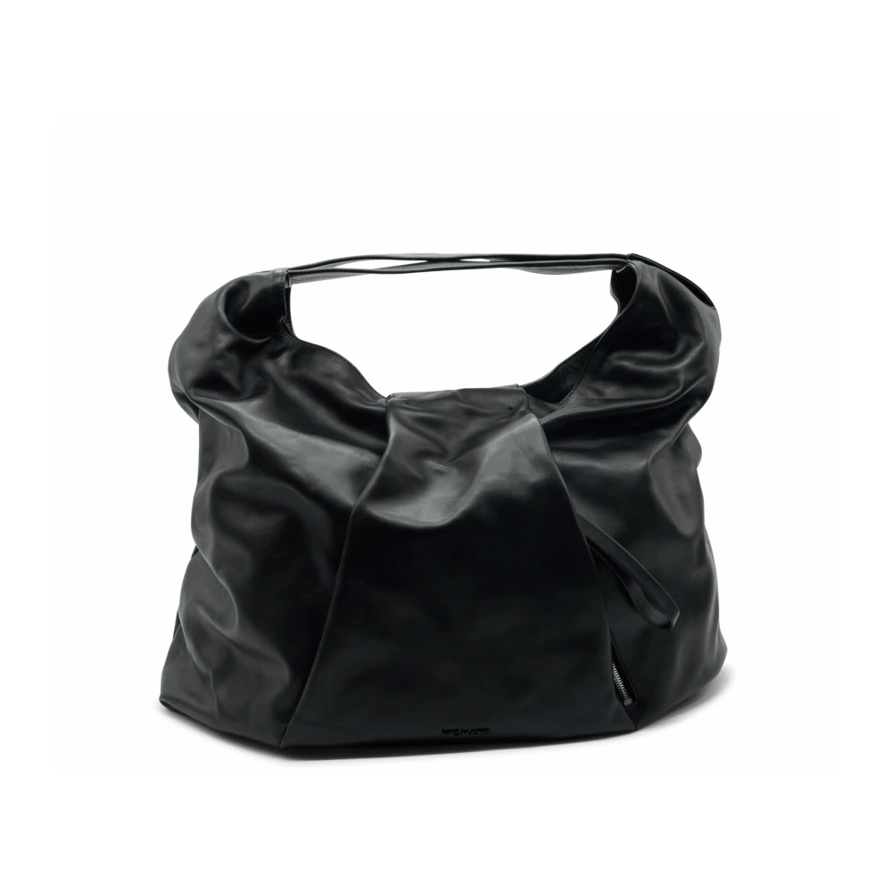 Vic Matié Zwarte Maxi Shopper met Plooien Black Dames