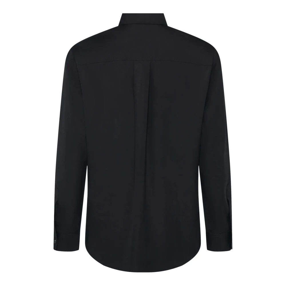 Dsquared2 Zwarte Katoenen Popeline Shirt Logo Print Black Heren