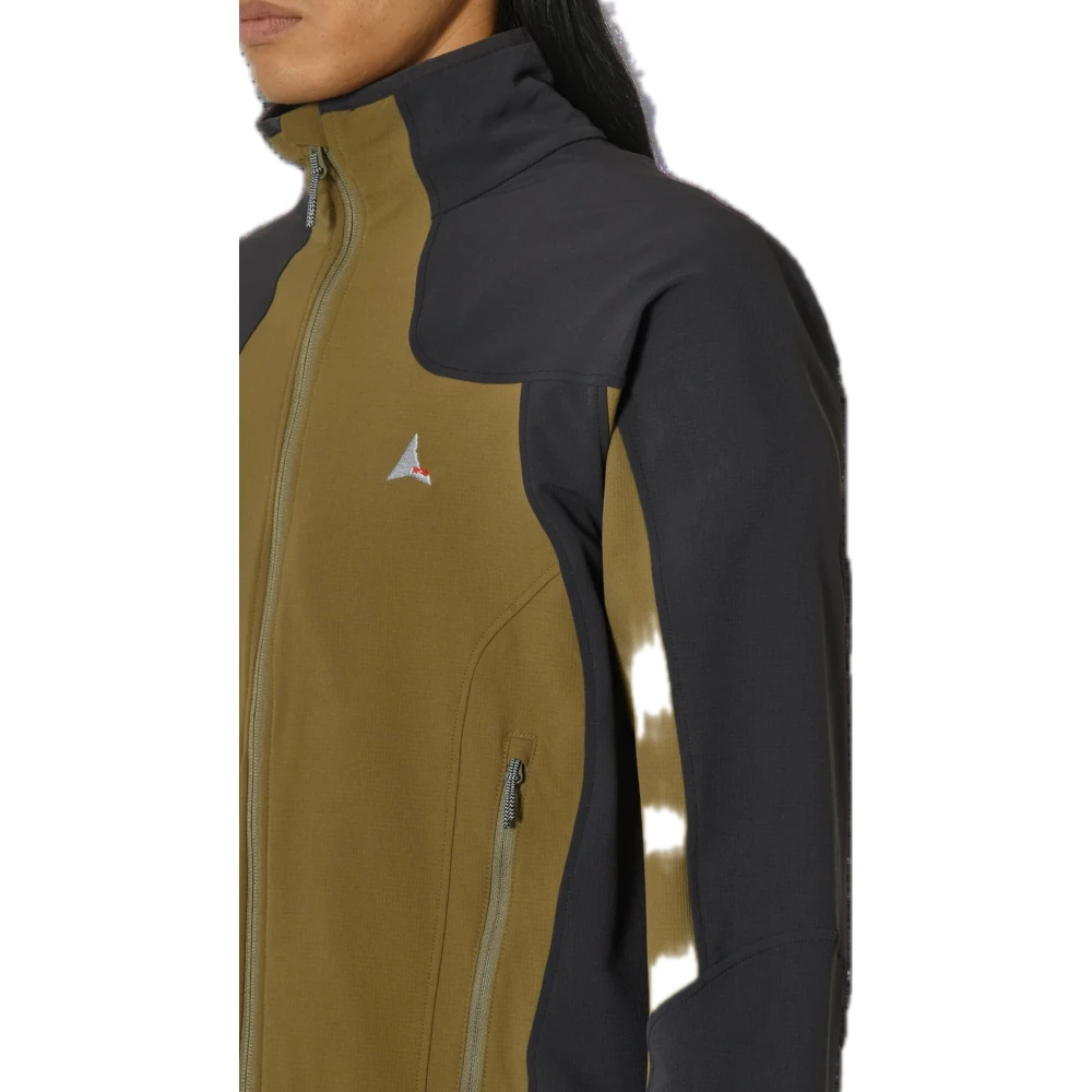 ROA Zwarte Softshell Jas met Logo Grafisch Green Heren