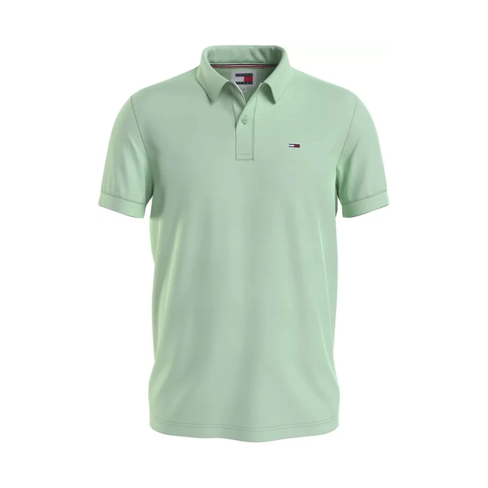 Tommy Jeans Slim Flag Polo Opal Green Heren