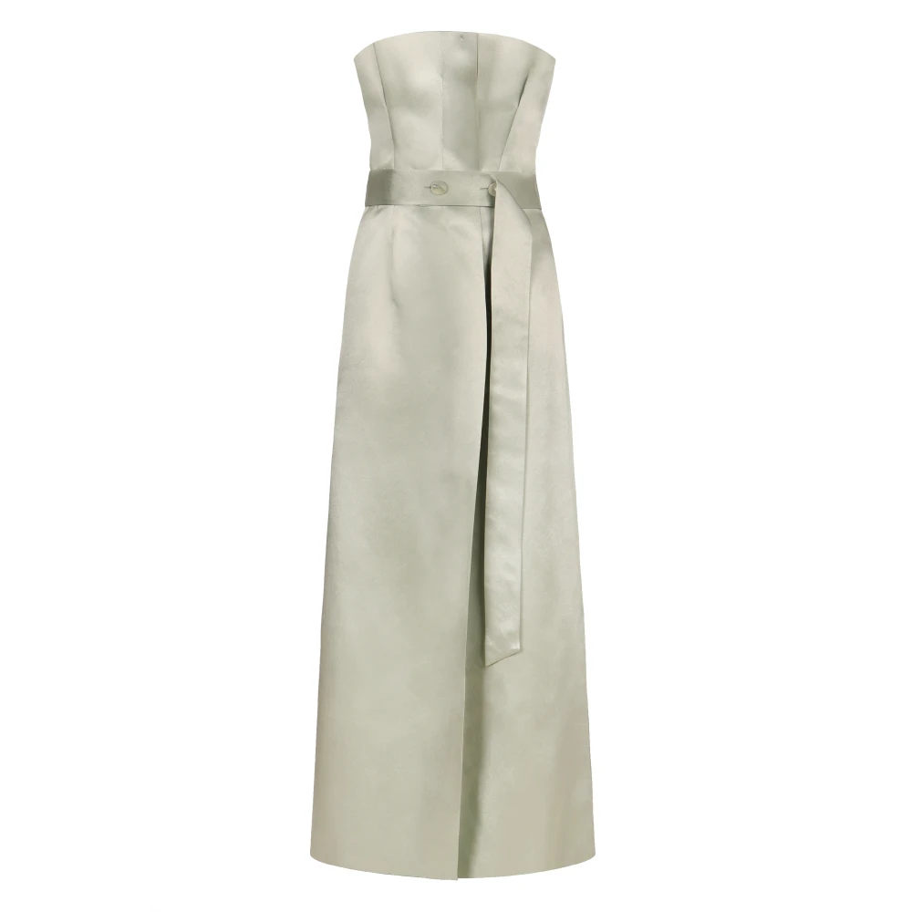 Philosophy di Lorenzo Serafini Stijlvolle Off-Shoulder Jurk met Taille Riem Green Dames