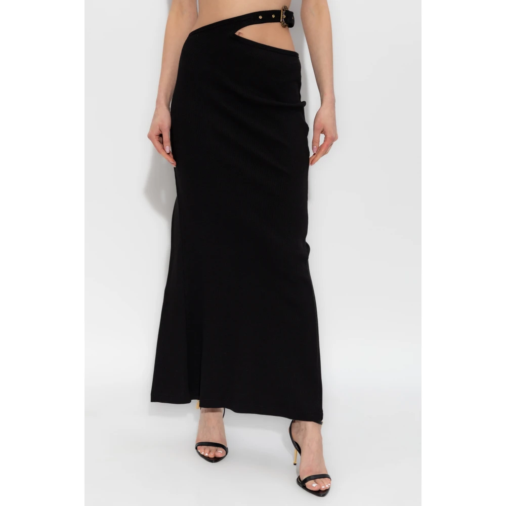 Versace Jeans Couture Geribbelde one-shoulder jurk Black Dames