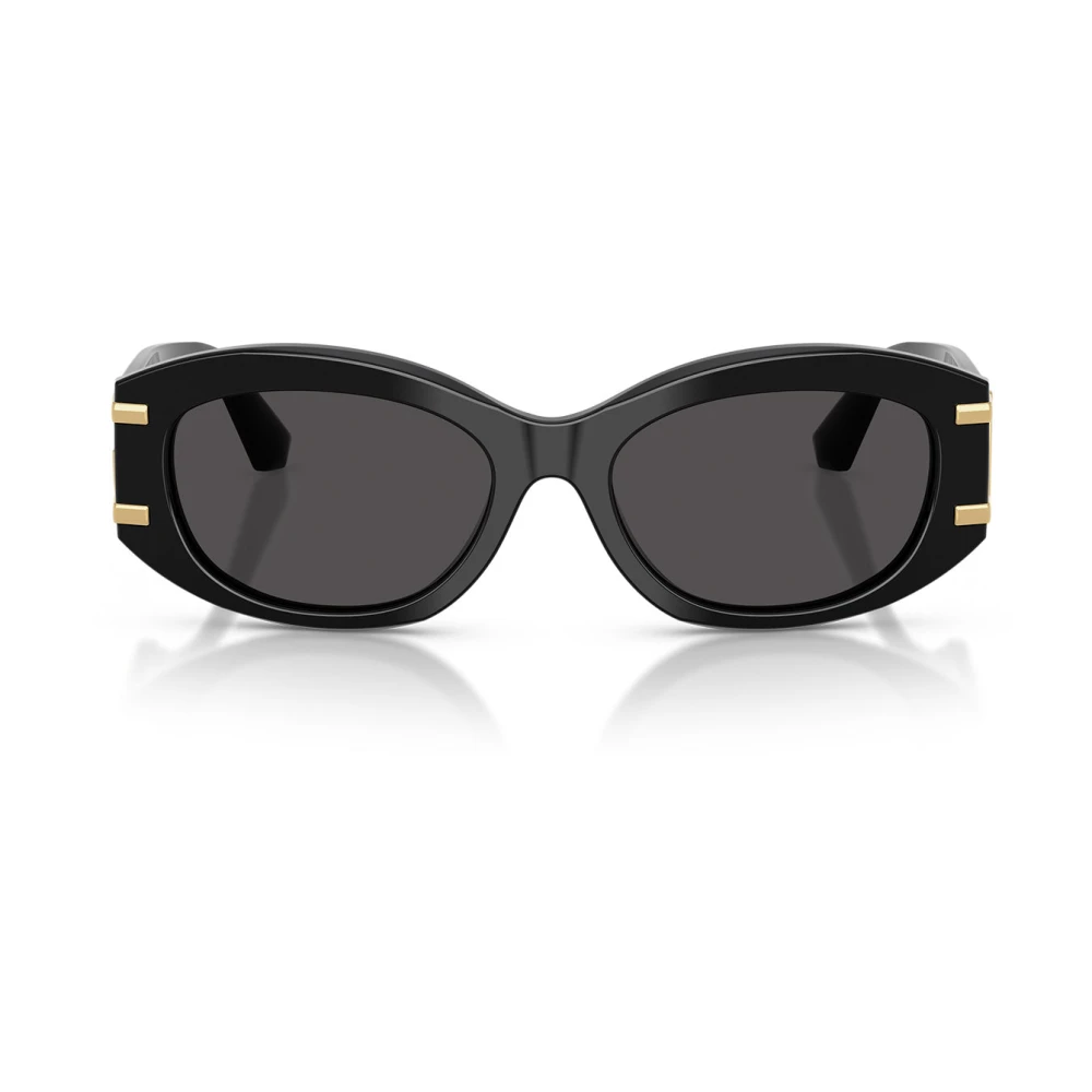 Dolce & Gabbana Unisex Black Oval Acetate Sunglasses