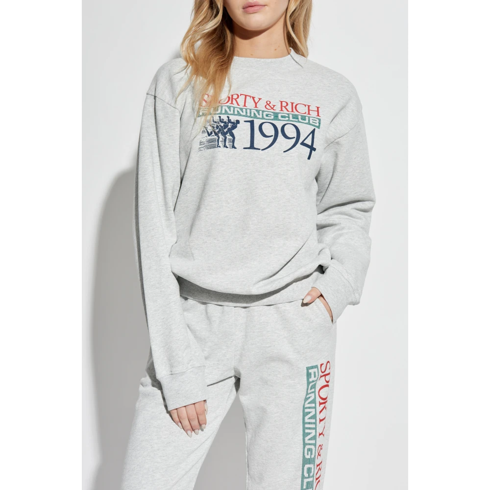 Sporty & Rich Sweatshirt uit de The Mountain collectie Gray Unisex