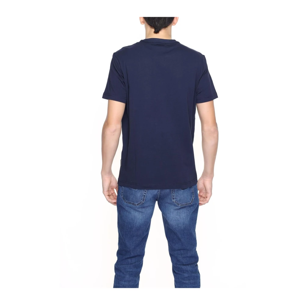 Napapijri Blauw Bedrukt Crew Neck T-Shirt Blue Heren