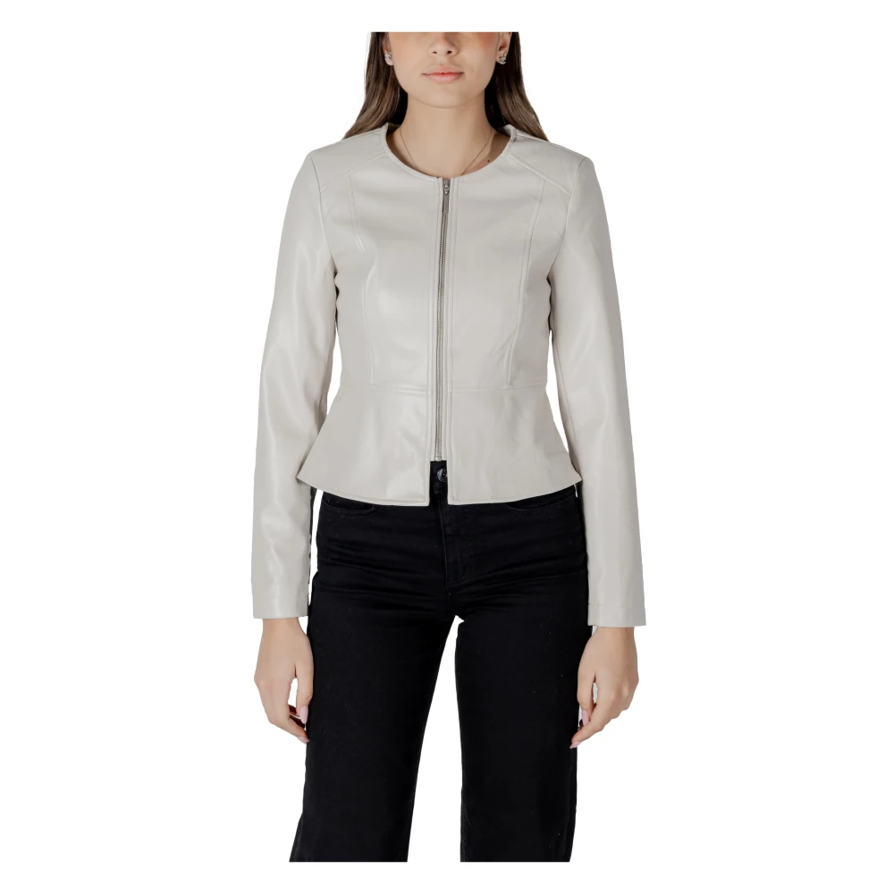 Only Beige Rits Blazer Lente Zomer Vrouwen Beige Dames