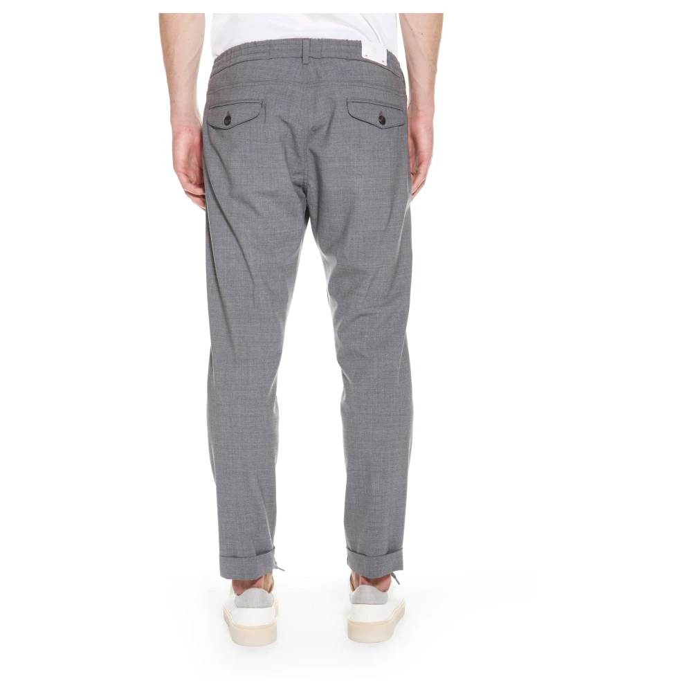 Eleventy Jogger wollen broek met suède afwerking Blue Heren